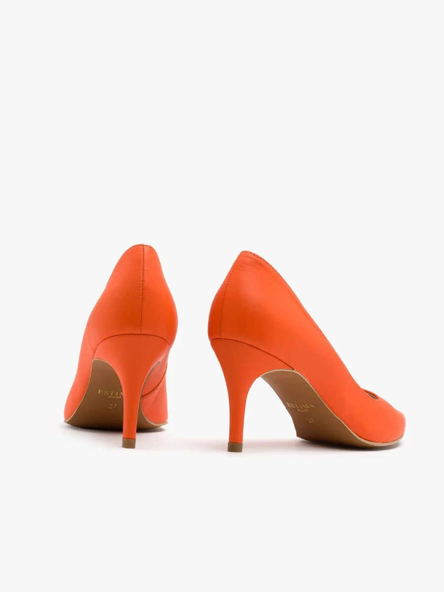 Pomarańczowe czółenka na szpilce