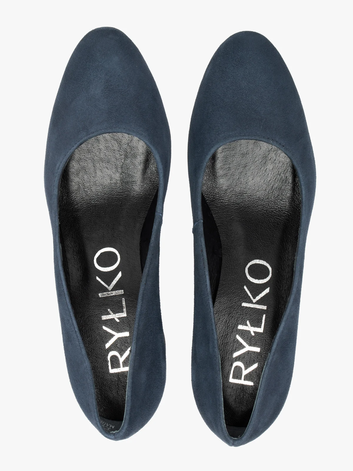 Granatowe czółenka damskie z okrągłym noskiem