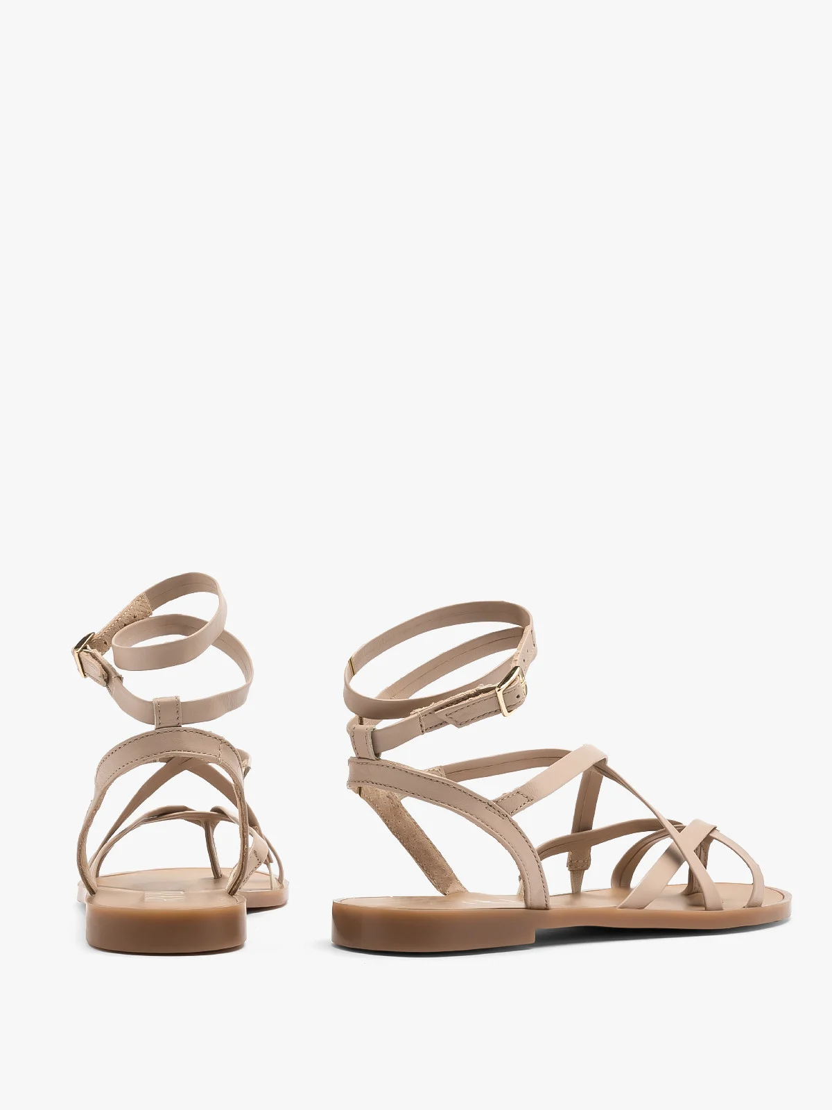 Beżowe sandały typu japonki