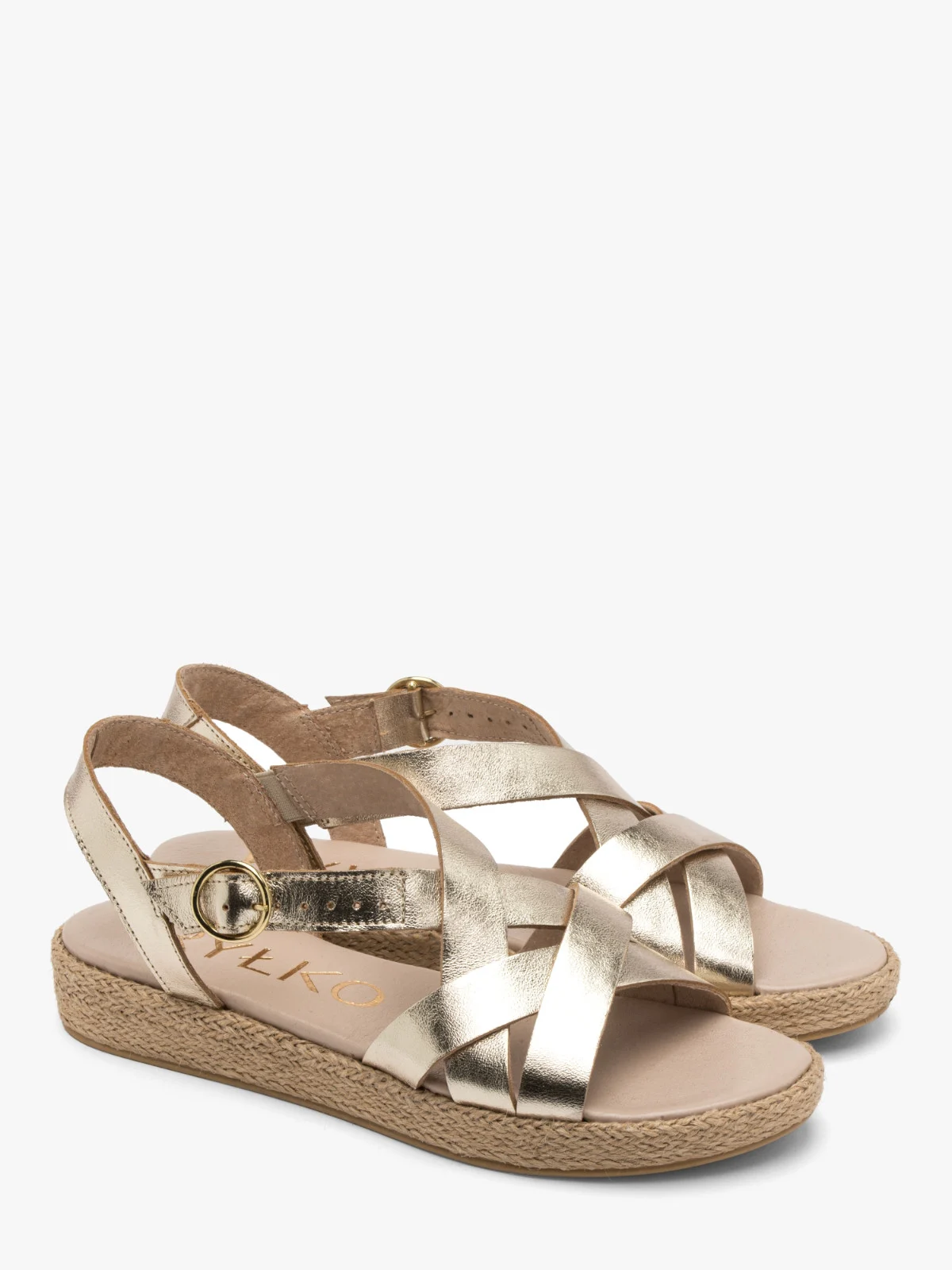 Platynowe sandały na ozdobnym spodzie