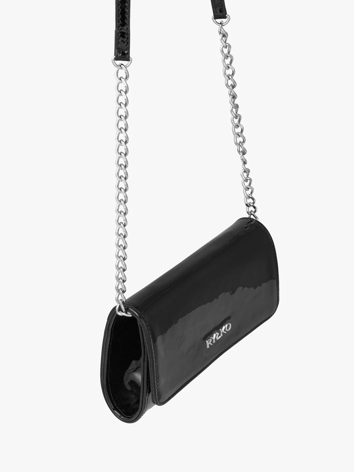 Czarna, lakierowana torebka