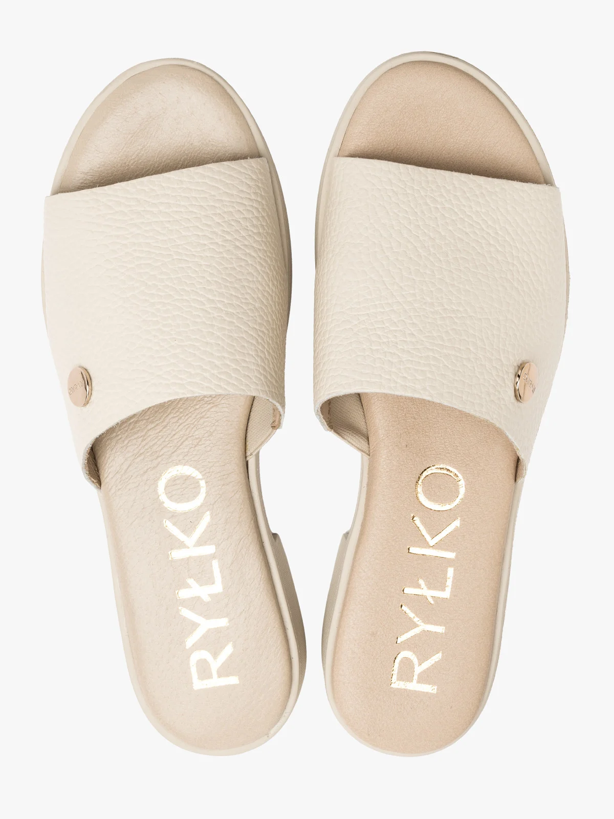 Kremowe klapki na lekkim spodzie