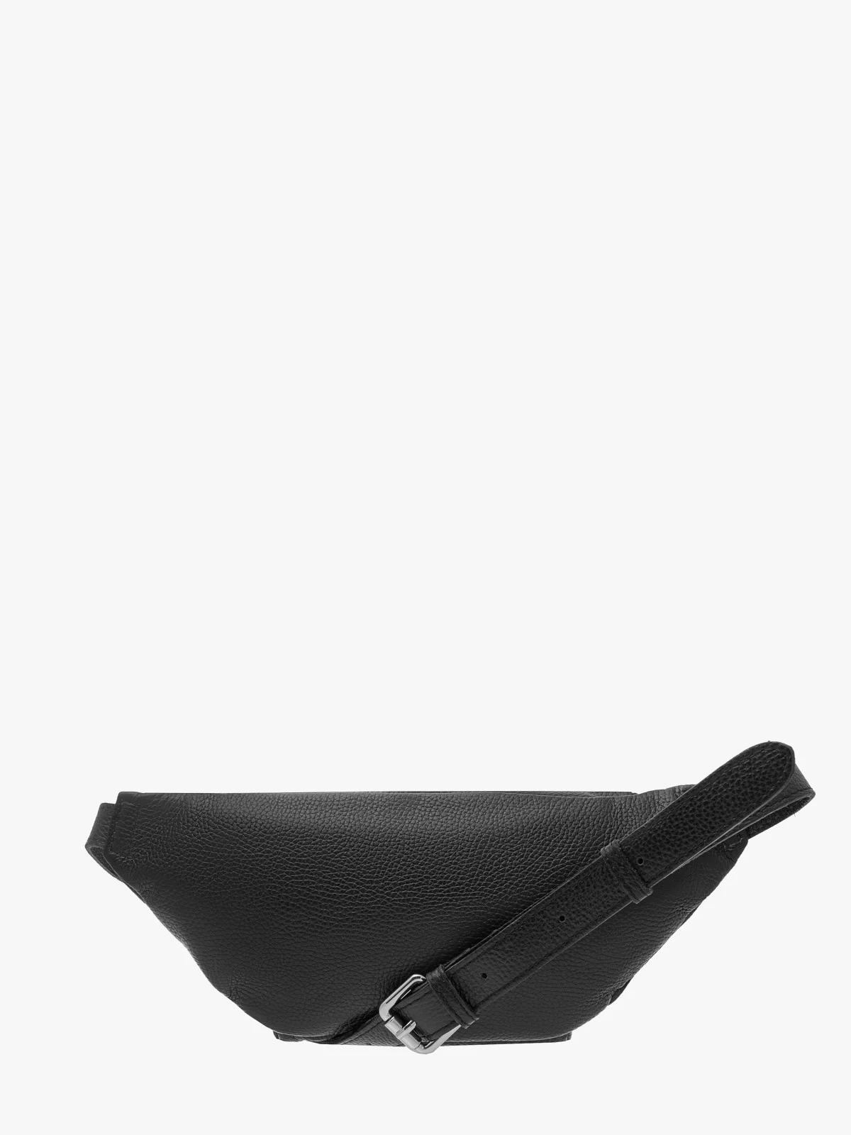 Czarna torebka nerka z poręczną zewnętrzną kieszenią