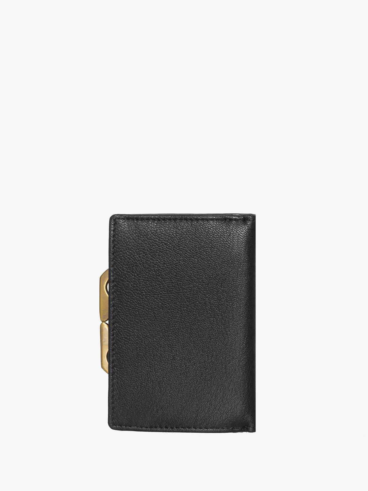 Czarny portfel damski zapinany na zatrzask oraz bigiel