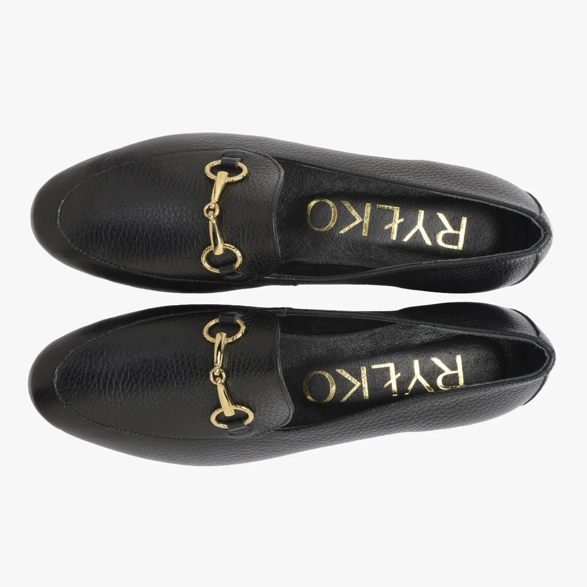 Czarne mokasyny z klamerką