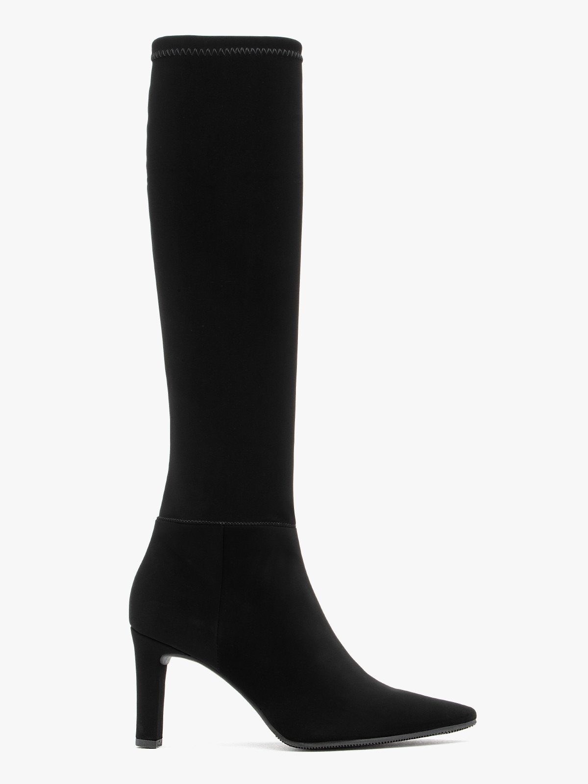 Elastyczne kozaki z wąską cholewką na szpilce