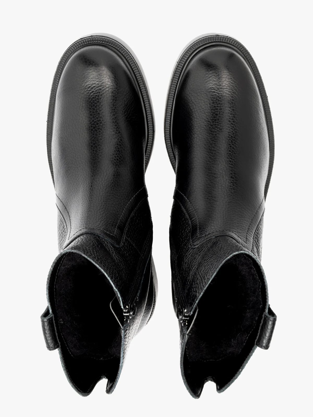 Botki damskie na płaskiej podeszwie ocieplane wełną