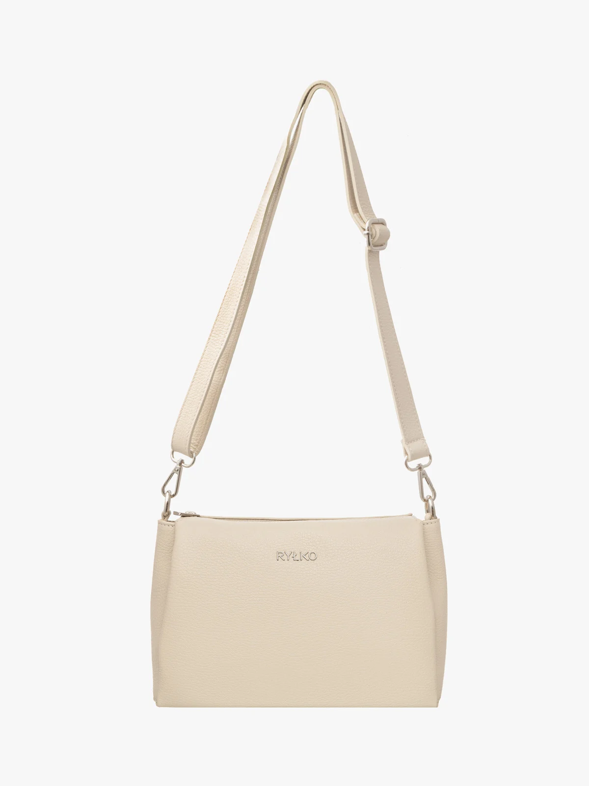 Kremowa torebka z regulowanym paskiem