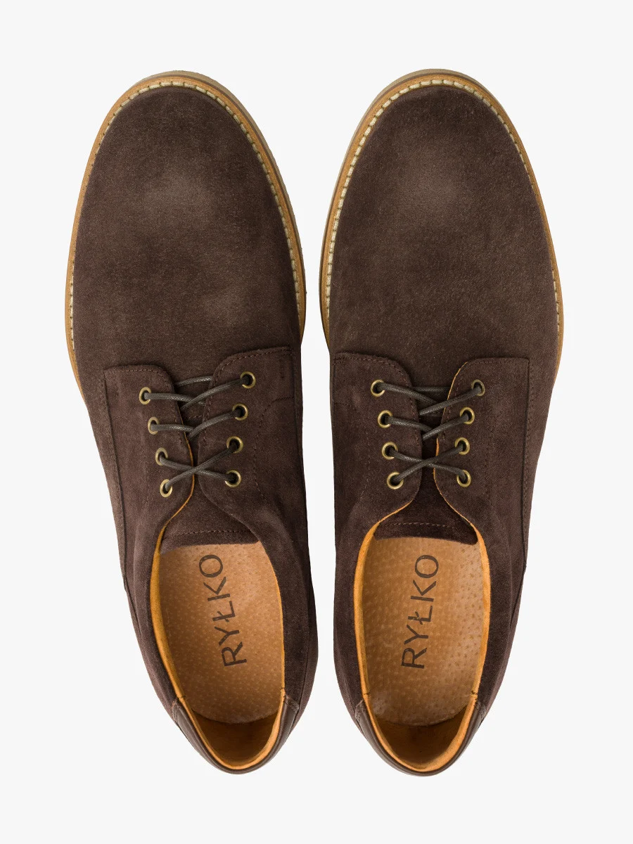 Ciemnobrązowe półbuty męskie