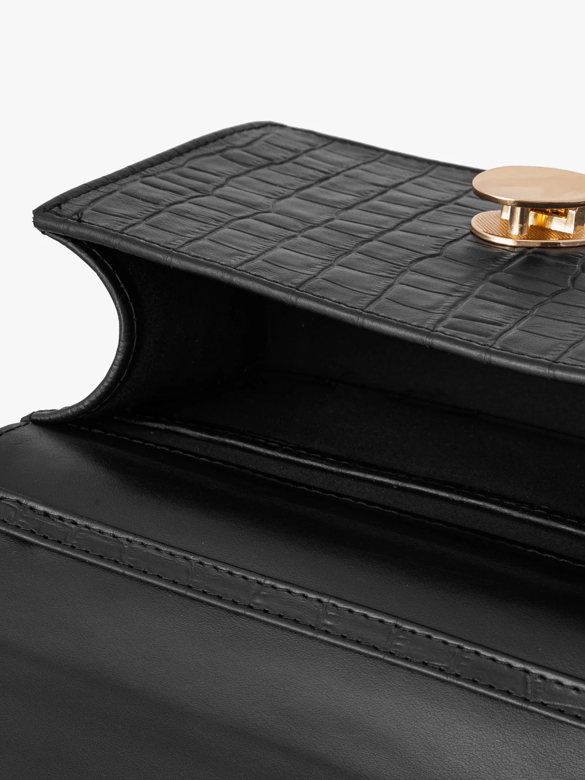 Elegancka, czarna torebka z motywem zwierzęcym