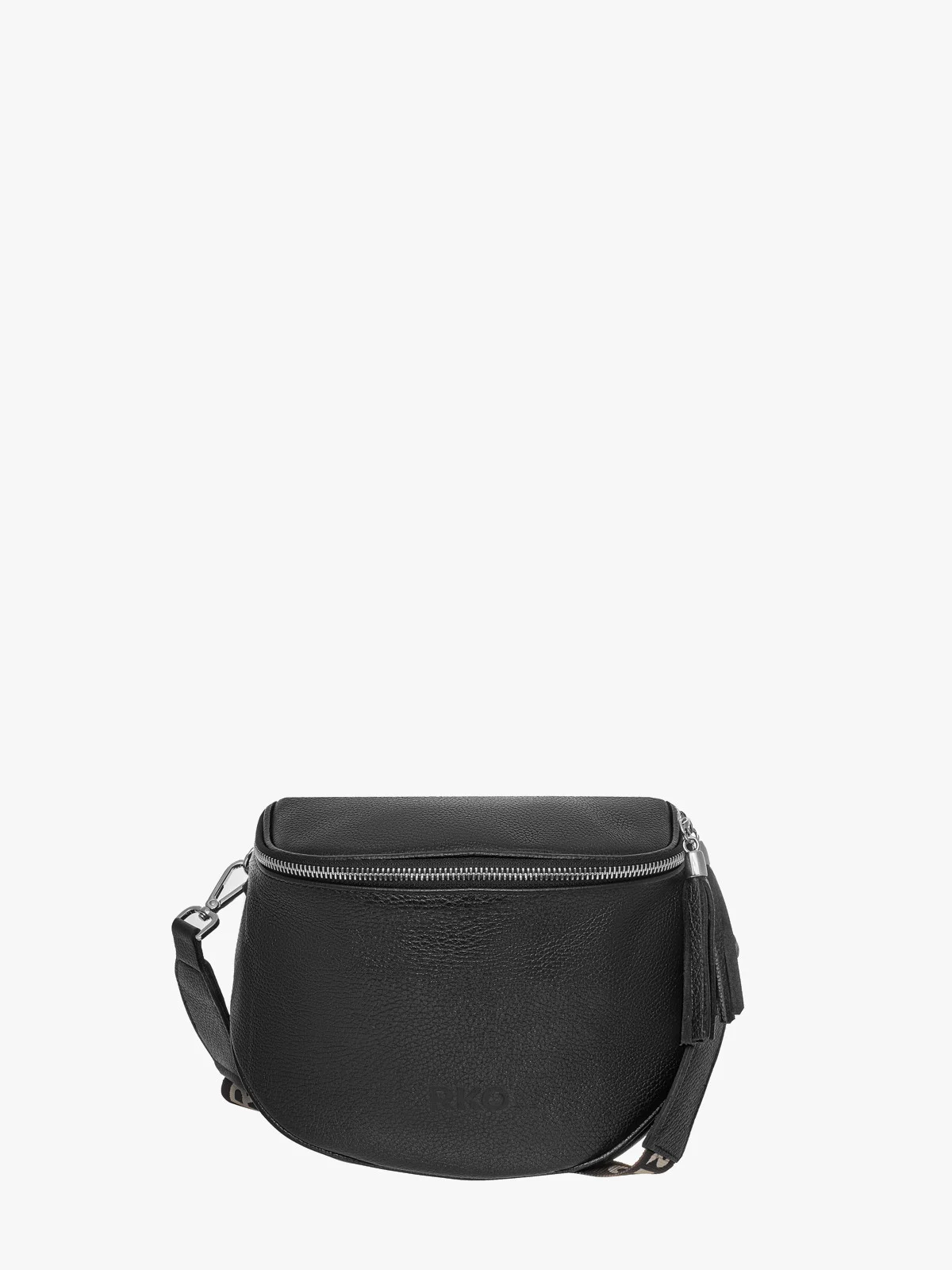 Czarna torebka typu crossbody na taśmie z logotypem