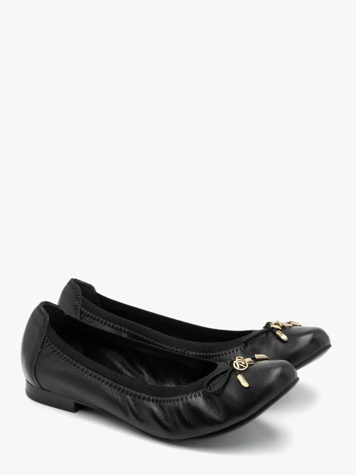 Czarne baleriny z kokardą