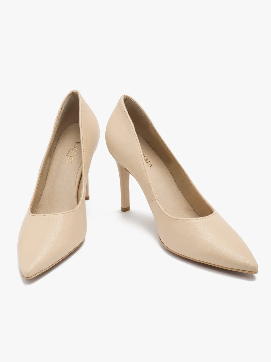 Beżowe czółenka na wysokim obcasie