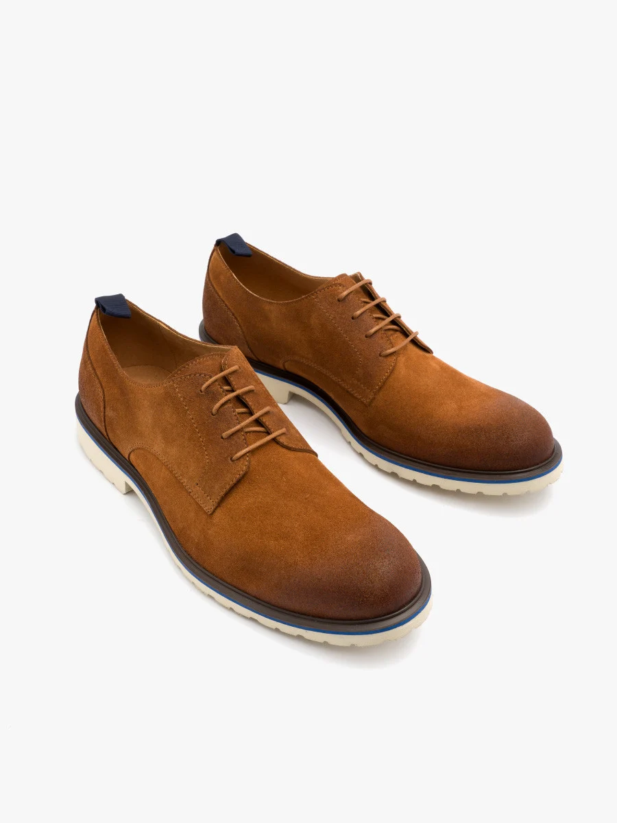 Rudy, welurowy półbut męski