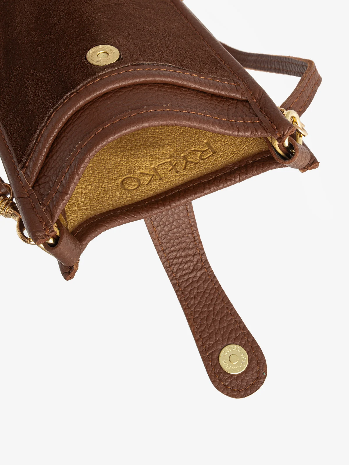 Mała, prostokątna listonoszka z łączonych skór