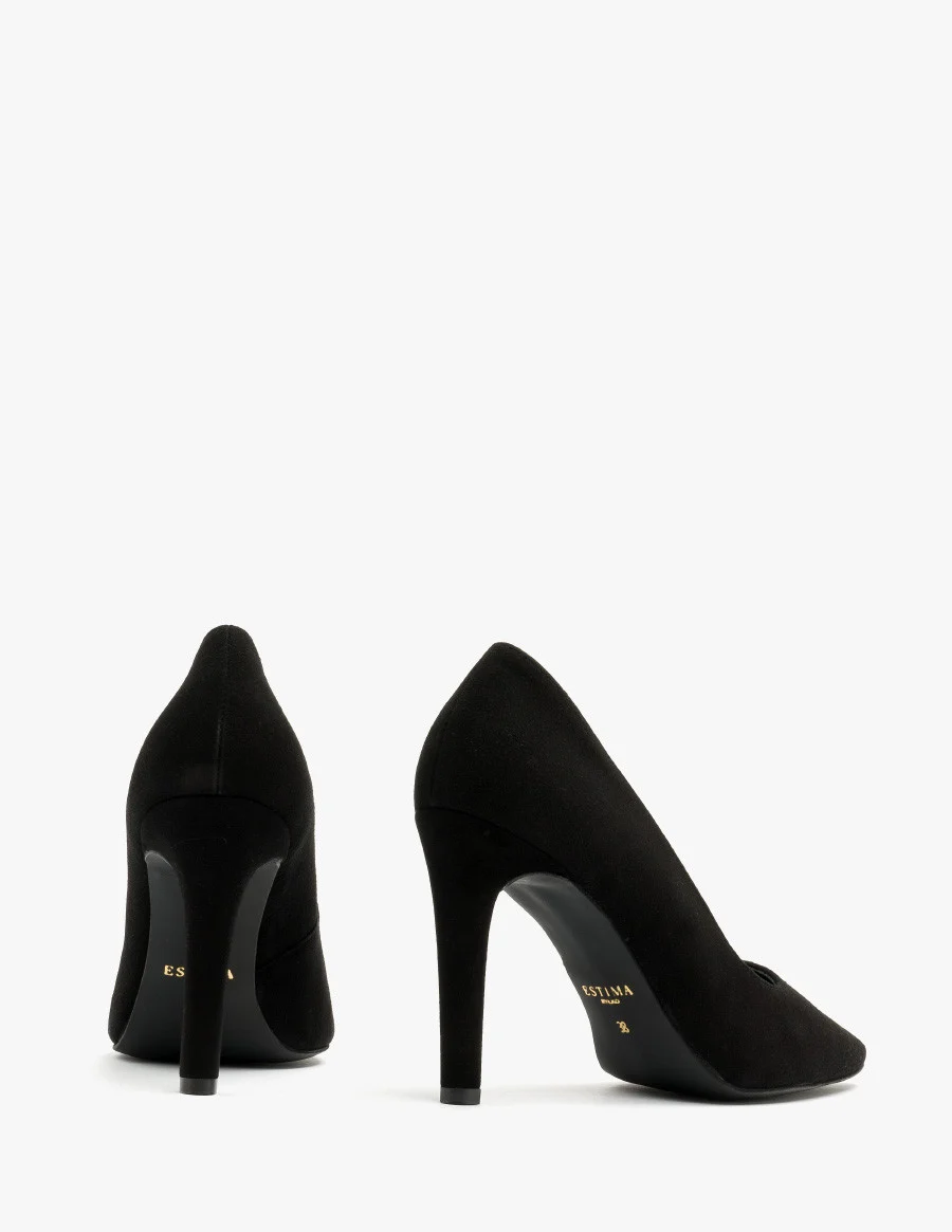 Czarne czółenka na wysokim obcasie