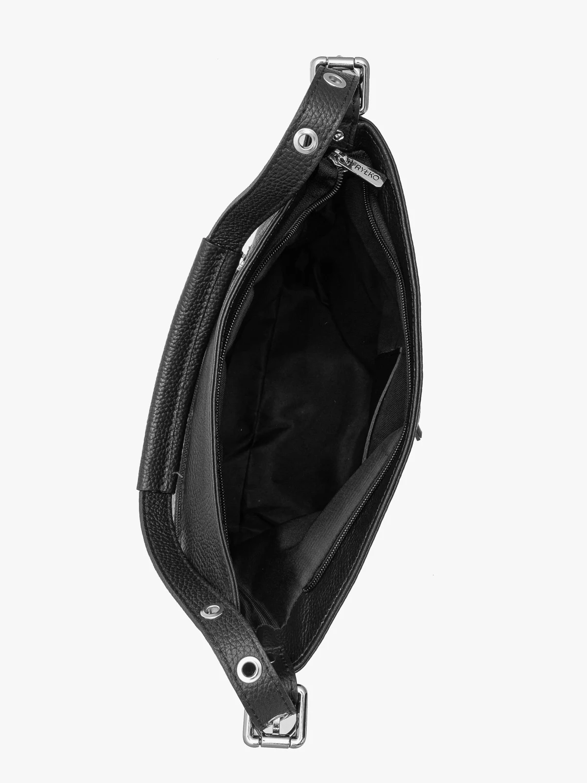 Czarna torebka średniej wielkości z dwoma paskami