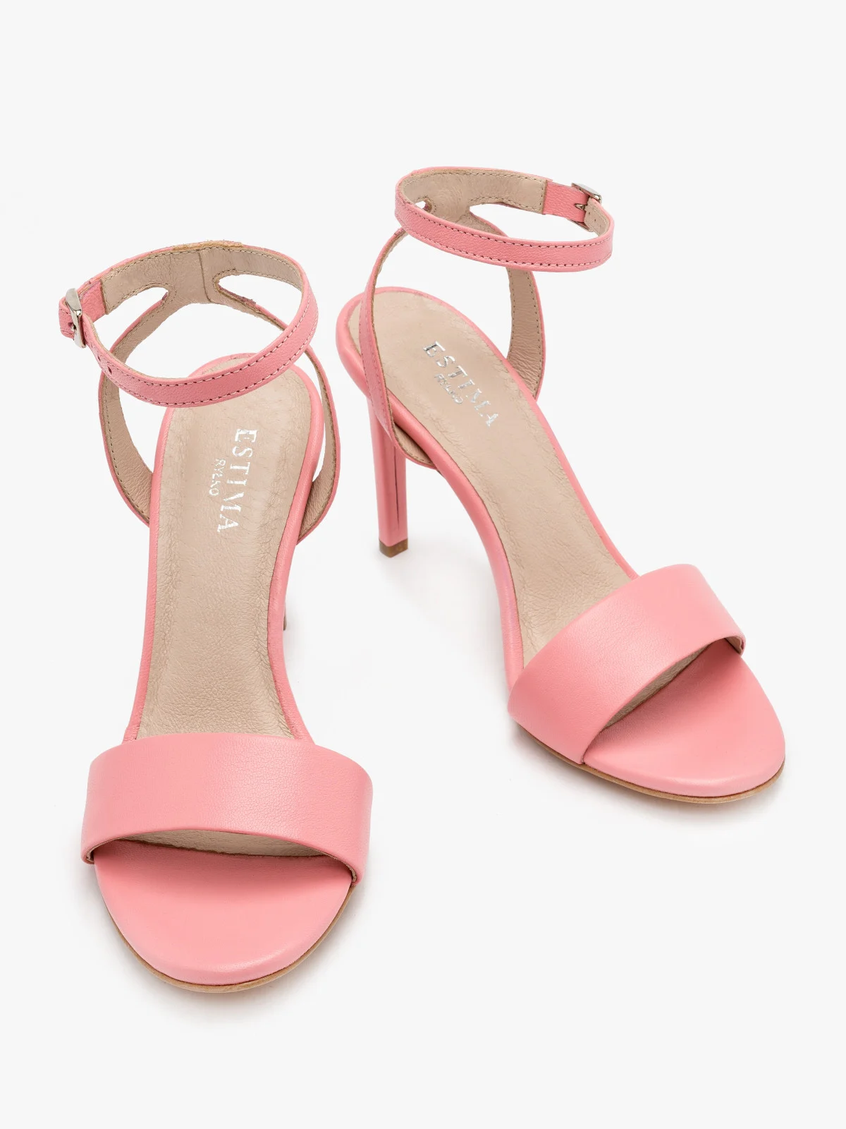 Różowy sandał na wysokiej szpilce