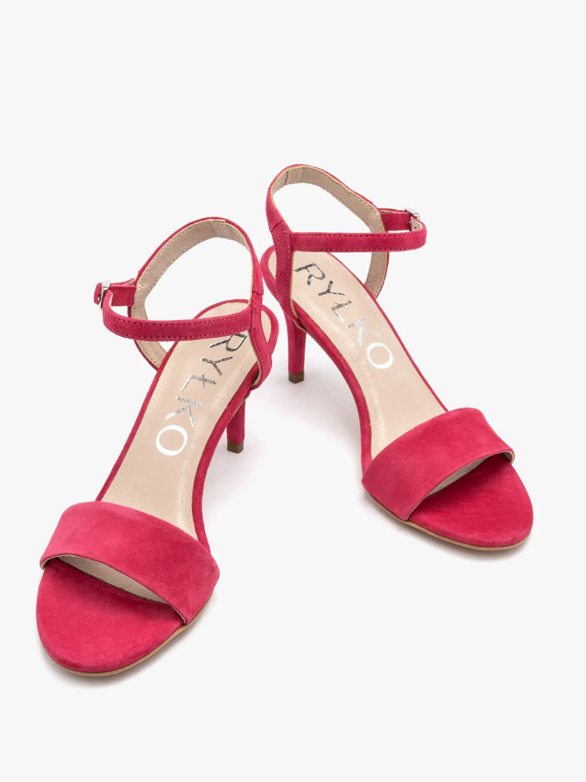 Sandały w kolorze fuksji na szpilce