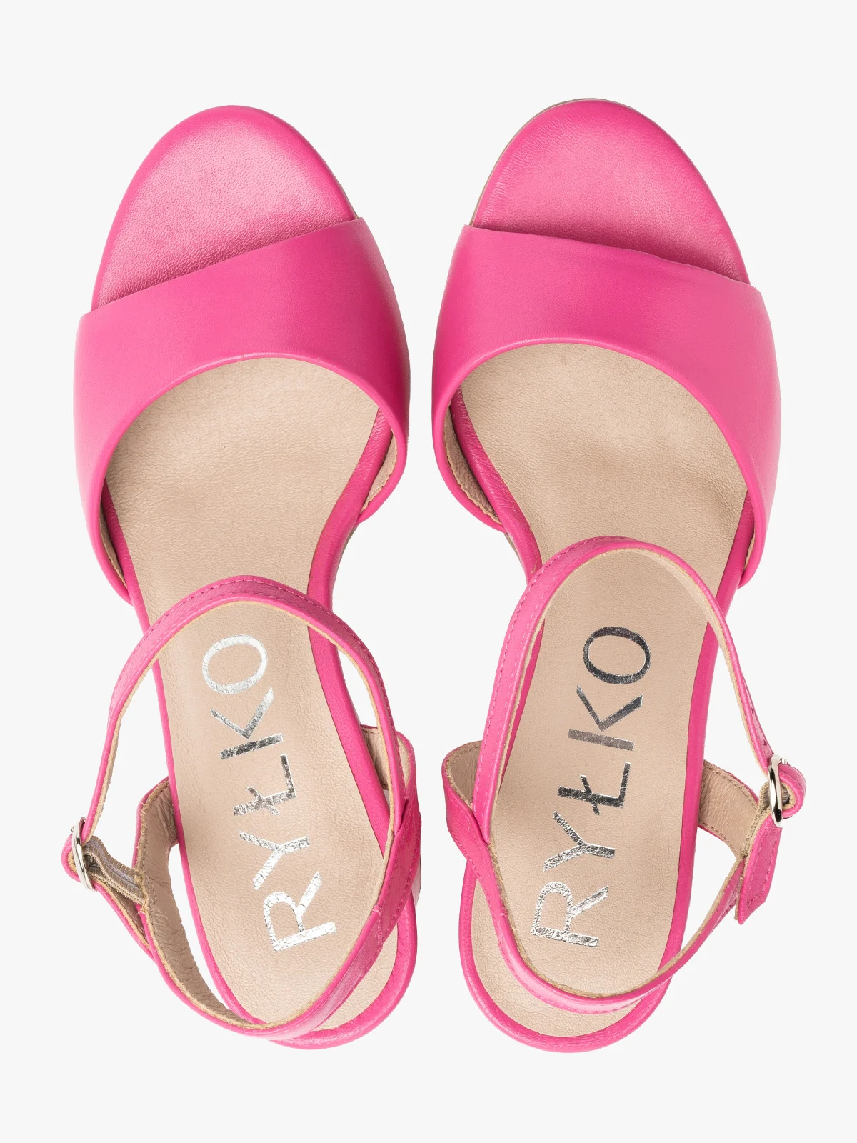 Sandały w kolorze fuksji na słupku