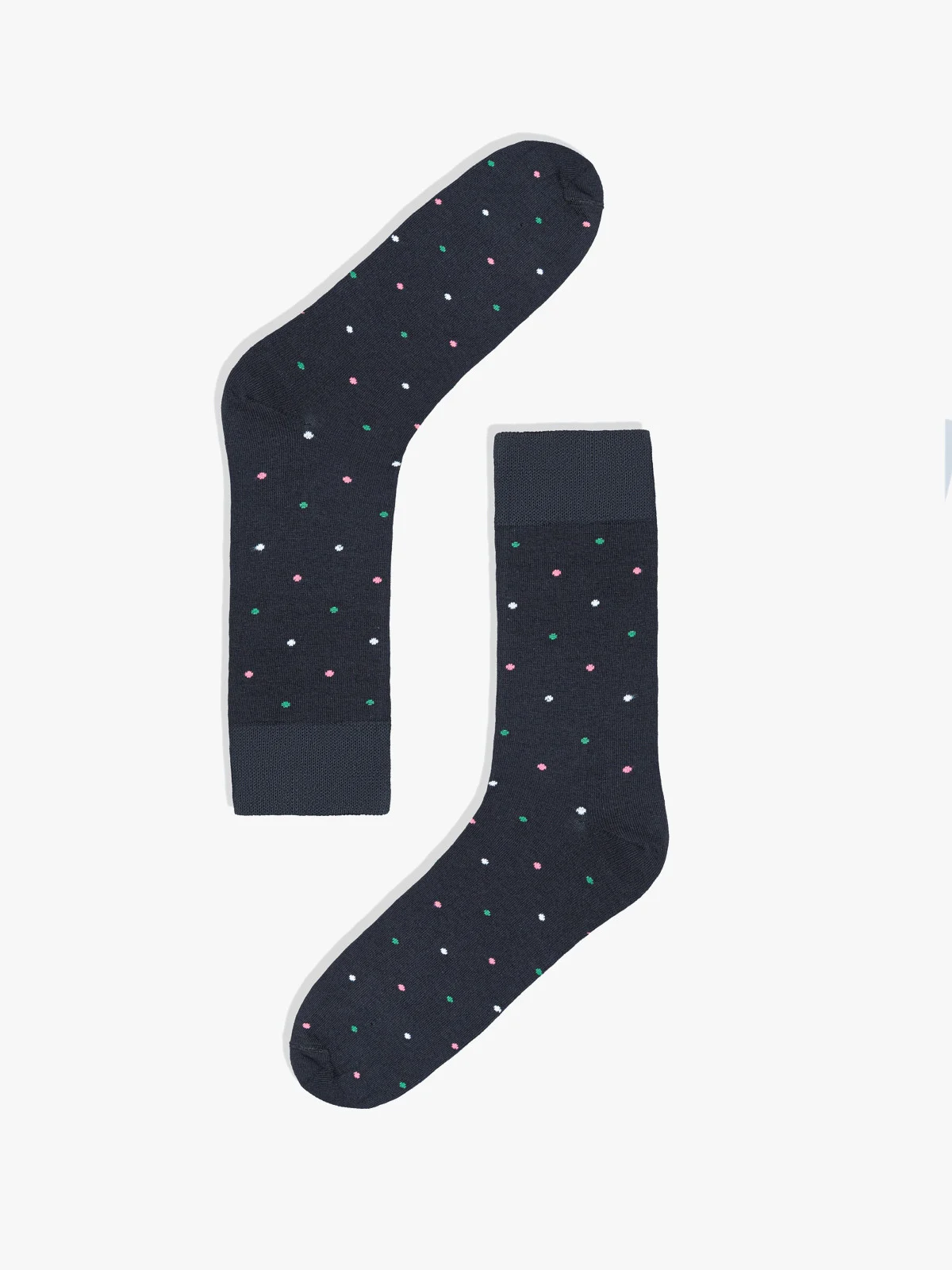 Grafitowe skarpety męskie w kropki