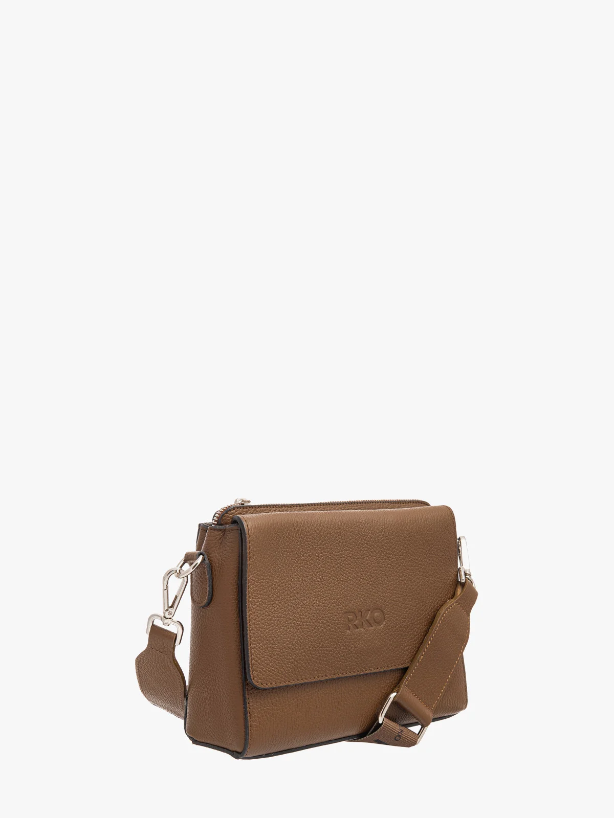 Brązowa torebka damska na szerokim pasku z taśmy