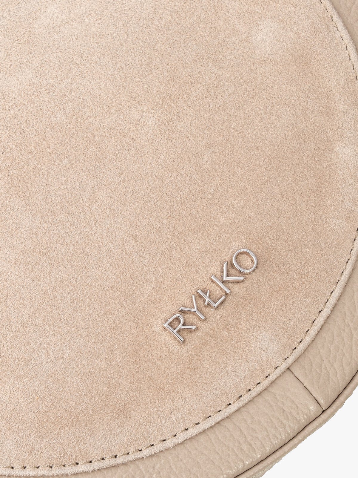 Beżowa torebka na szerokim pasku z taśmy