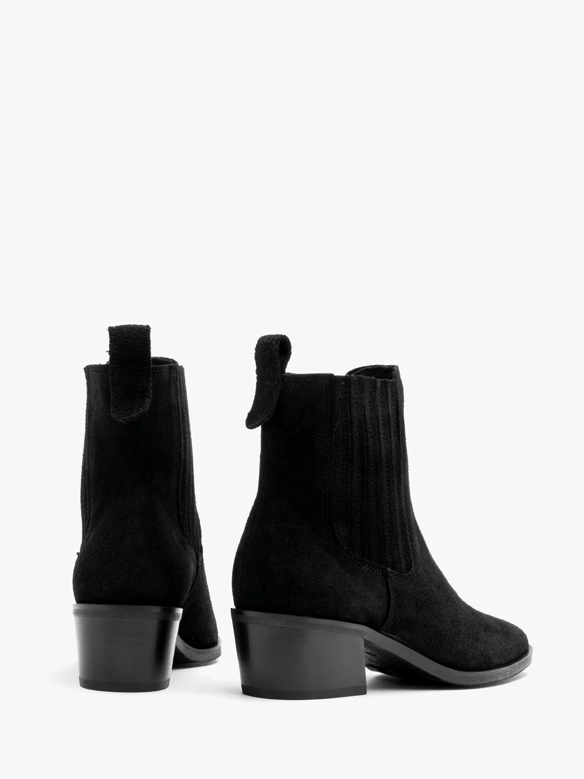 Welurowe sztyblety damskie na obcasie