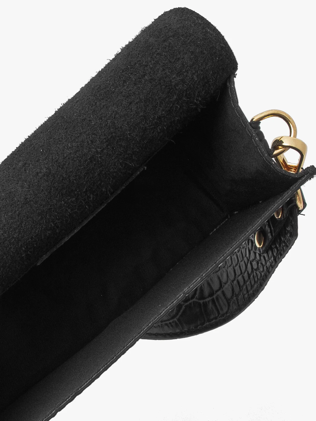 Elegancka, czarna torebka w zwierzęcy deseń