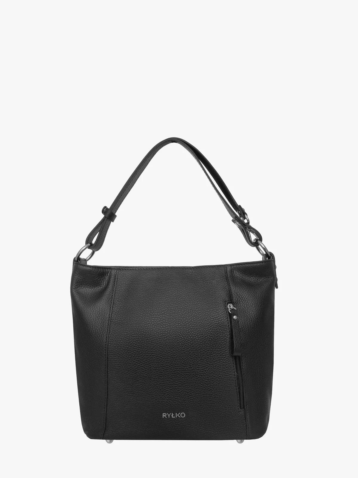 Duża, czarna torebka shopperka zapinana na zamek