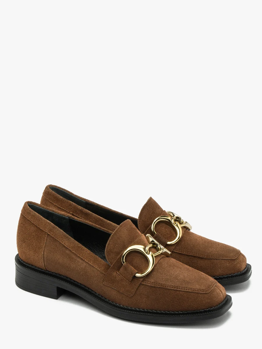 Rude mokasyny na płaskiej podeszwie