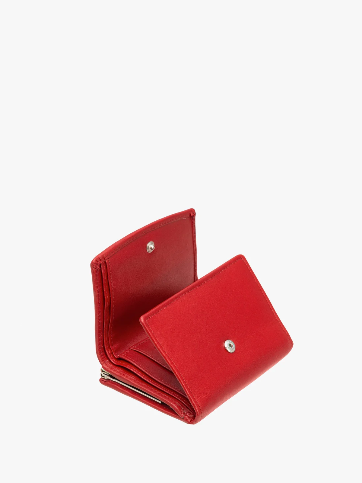 Czerwony portfel damski z ozdobnym zapięciem