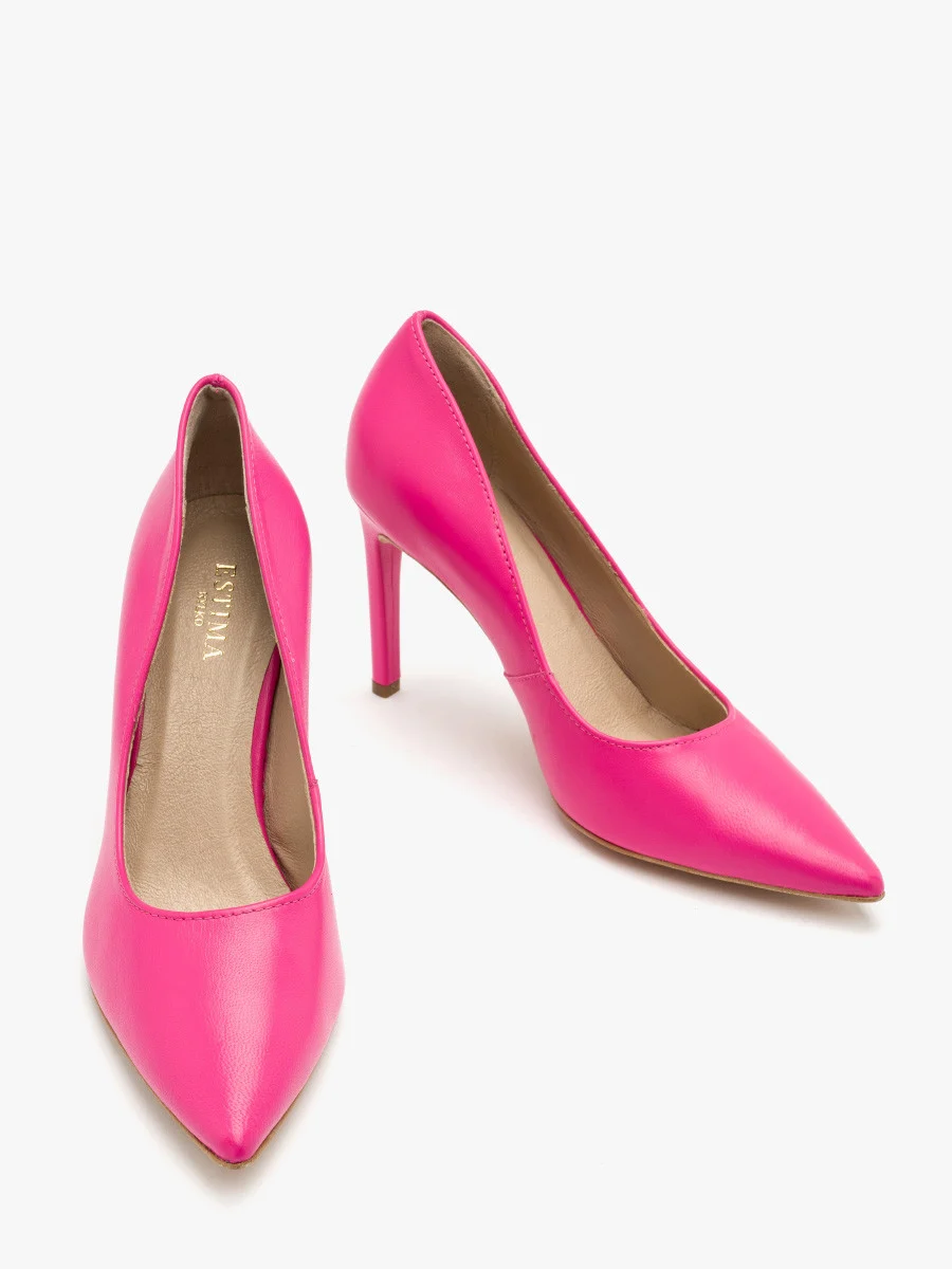 Czółenka na wysokim obcasie w kolorze fuksji
