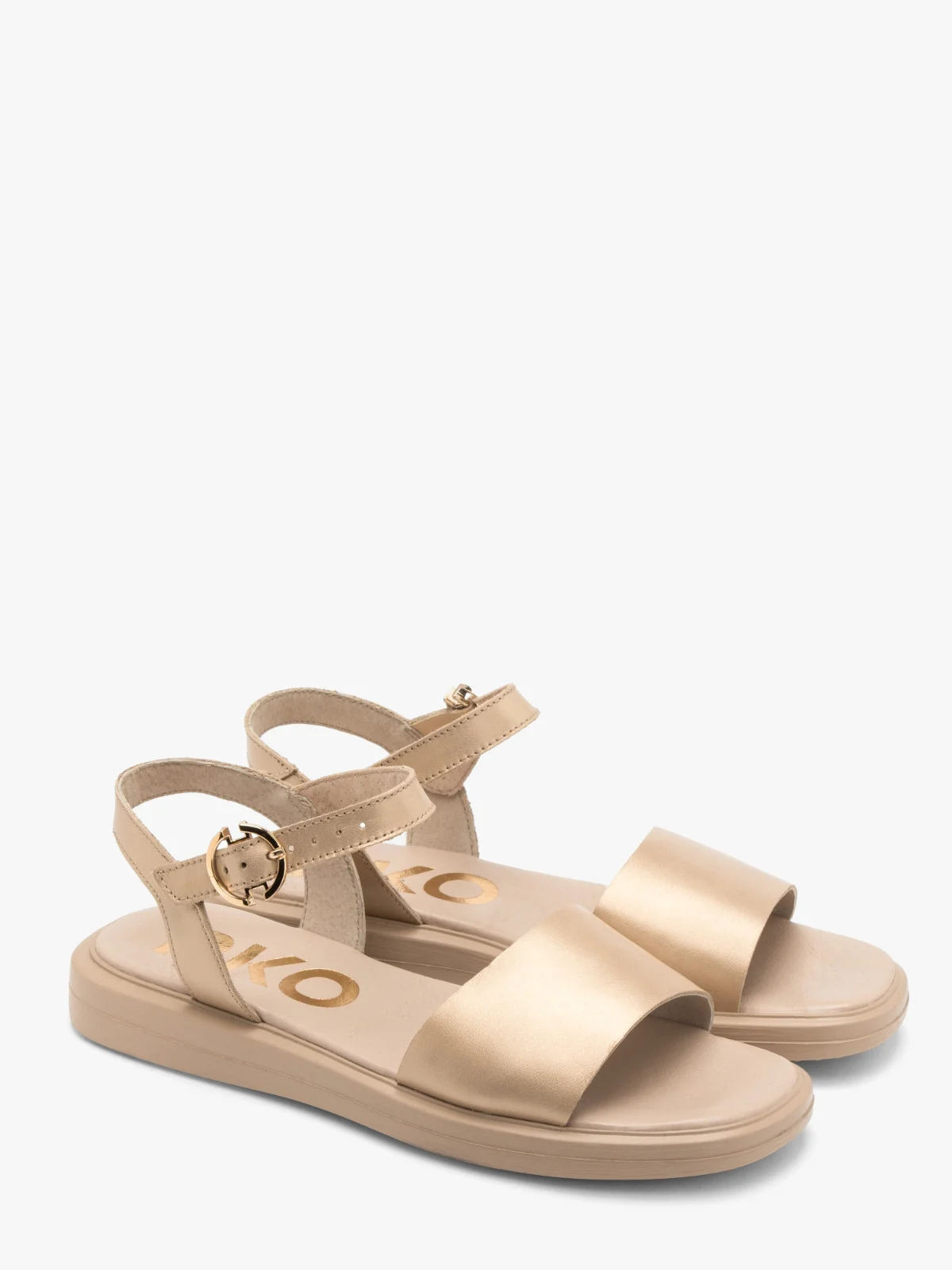 Złote sandały damskie