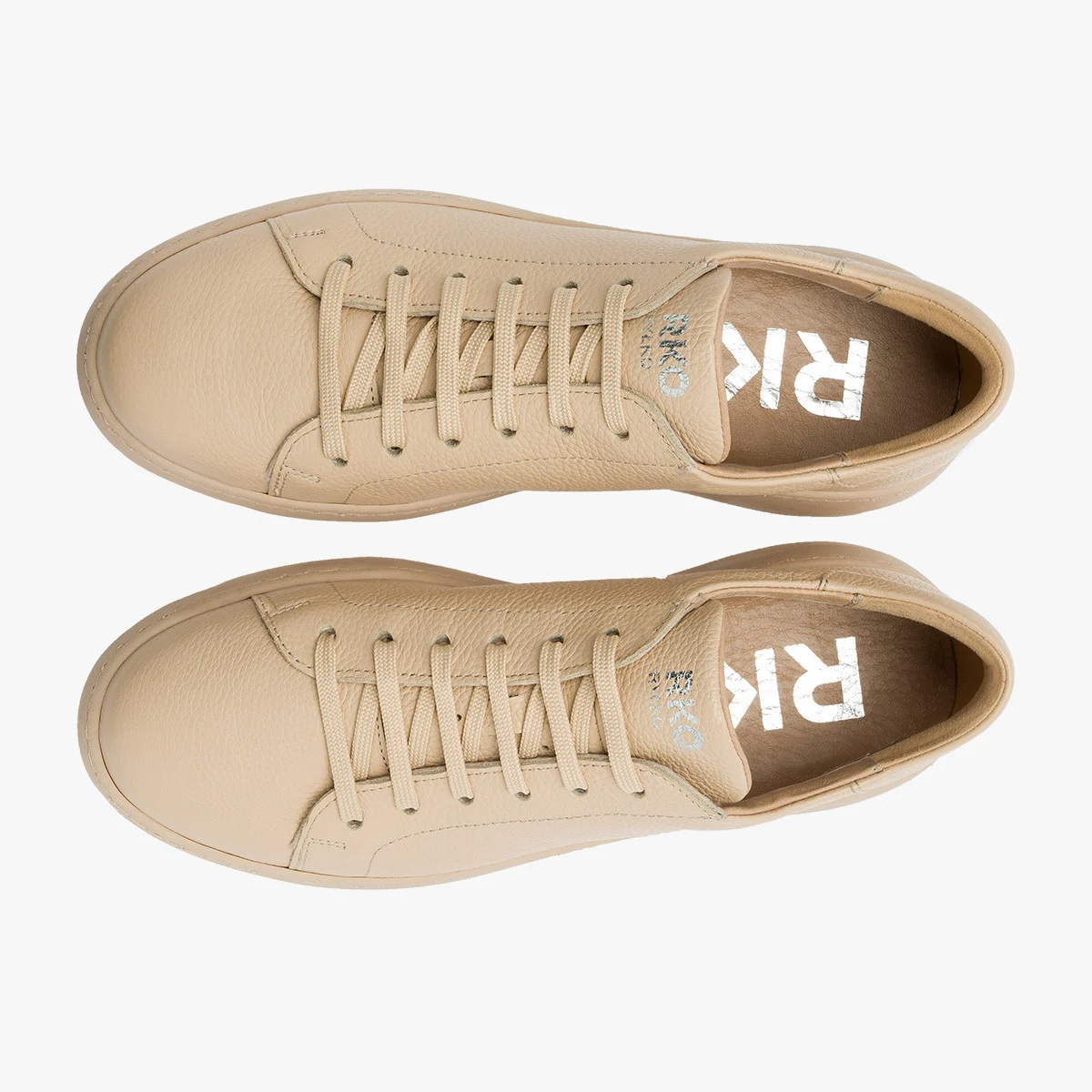 Beżowe półbuty sportowe na dwukolorowym spodzie