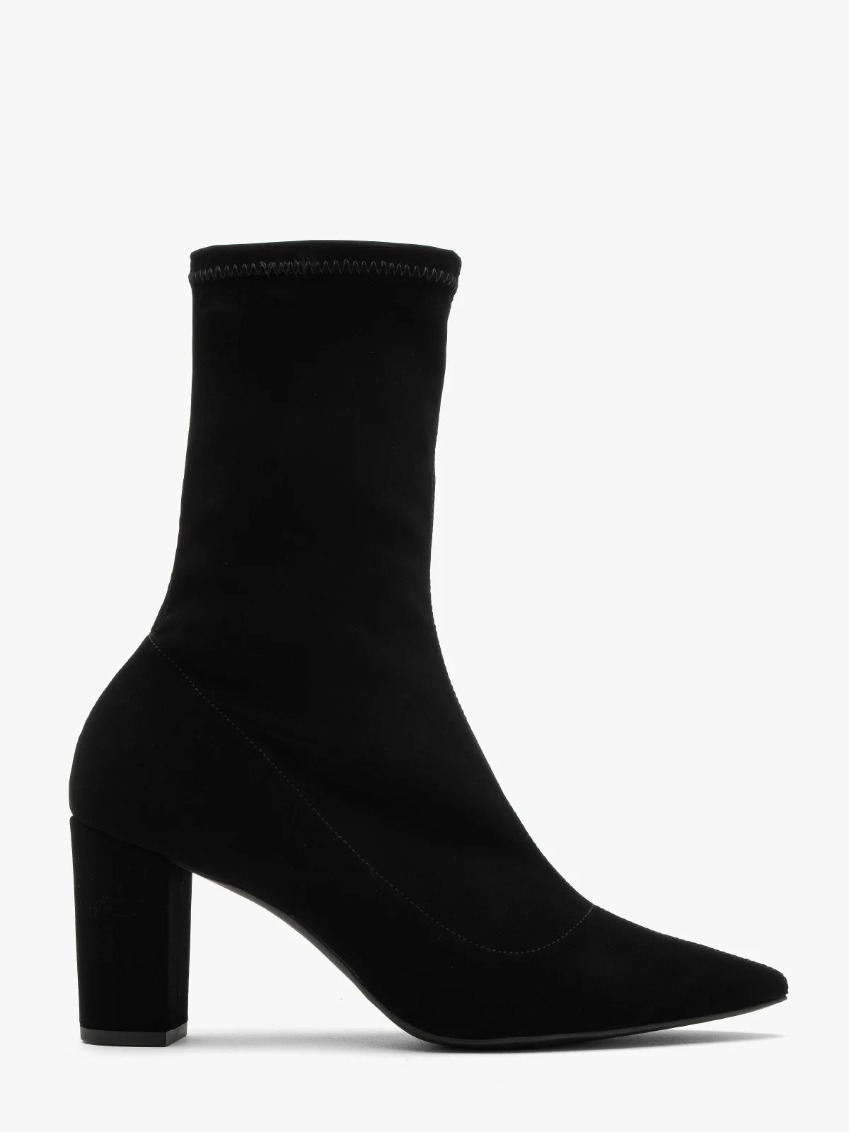 Elastyczne botki na słupku z noskiem w szpic