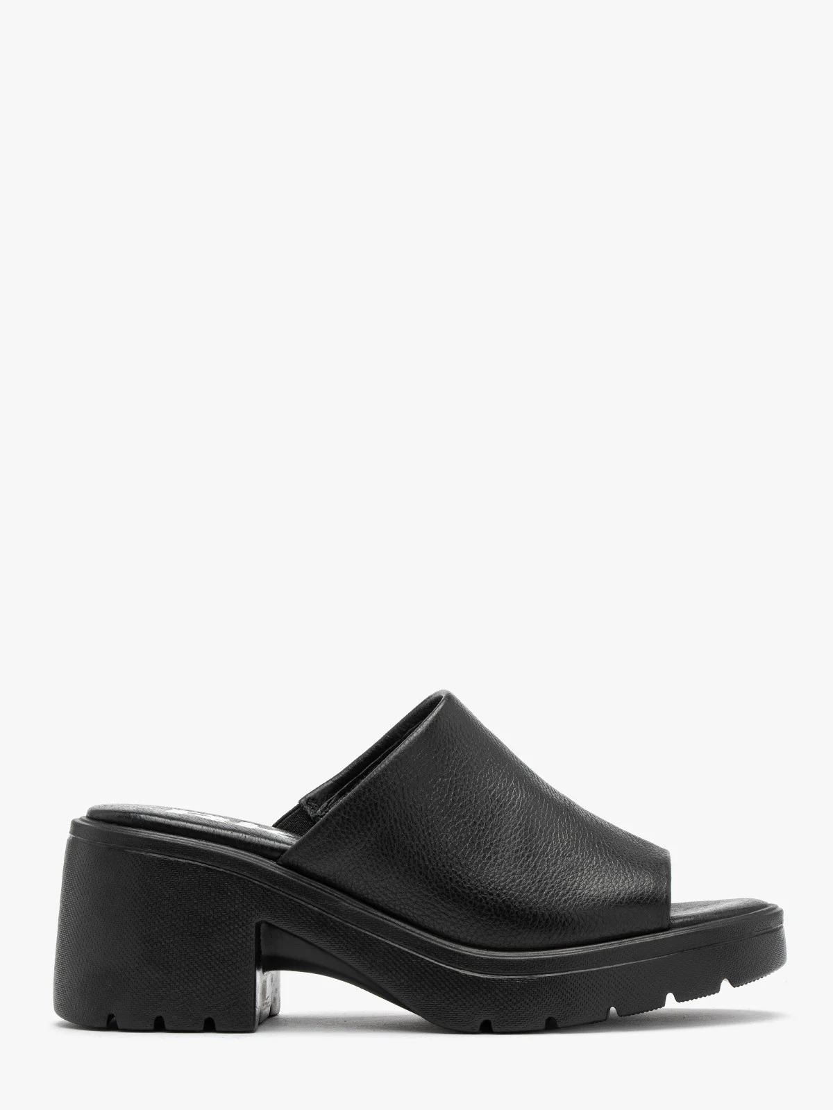 Czarne klapki na lekkiej platformie