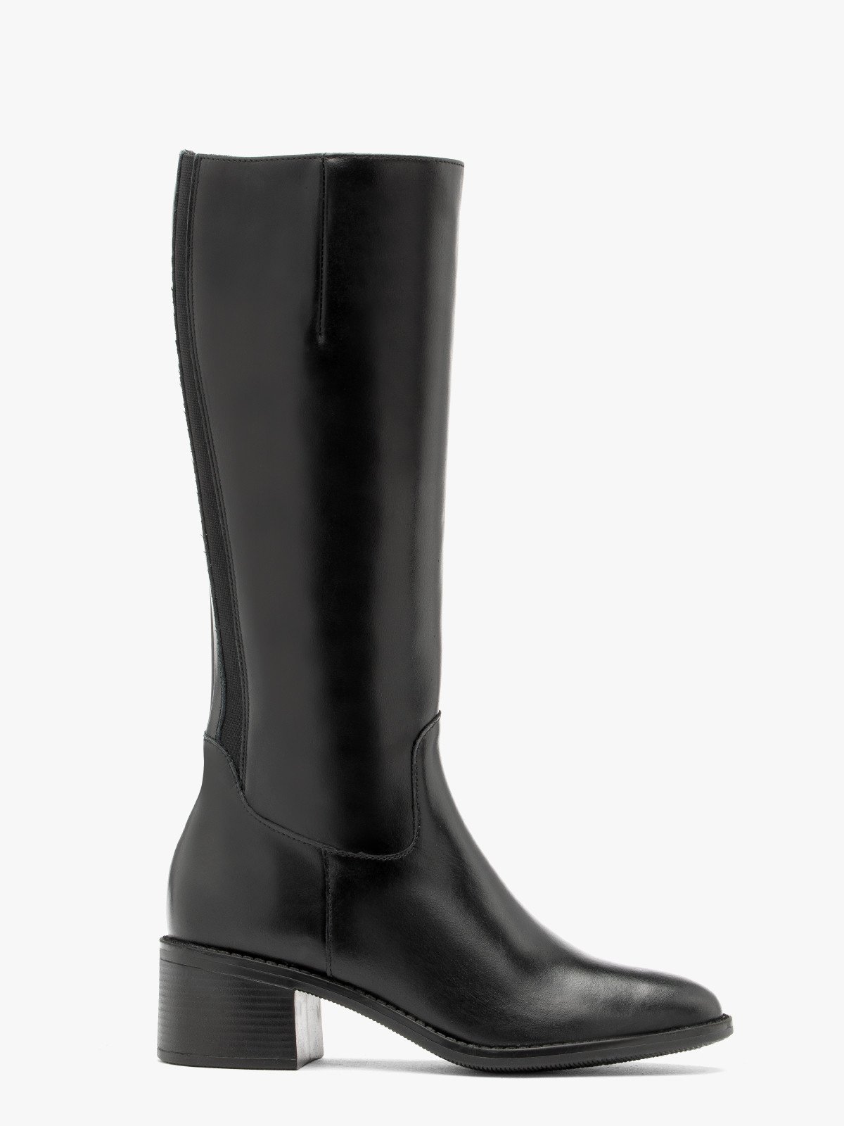 Czarne klasyczne kozaki z wąską cholewką