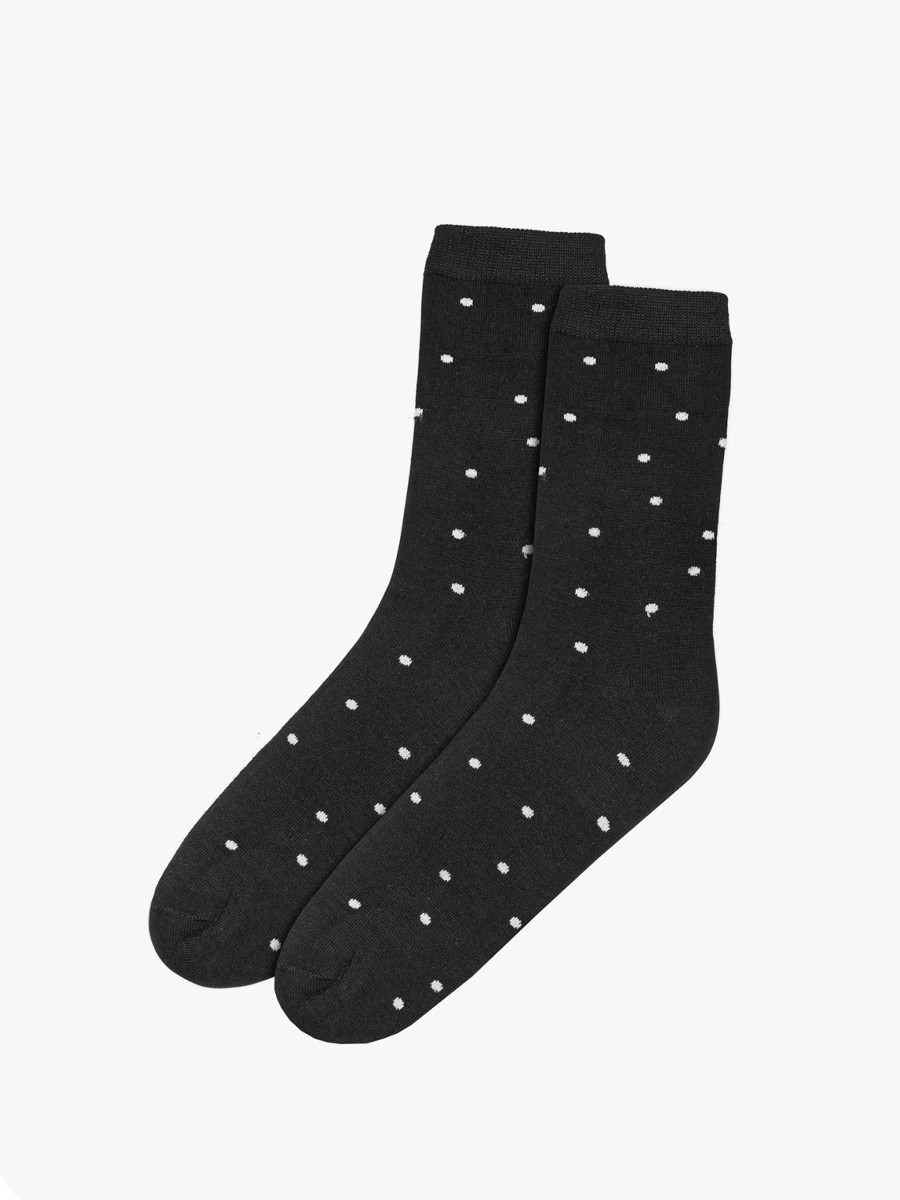 Czarne skarpety damskie w kropki