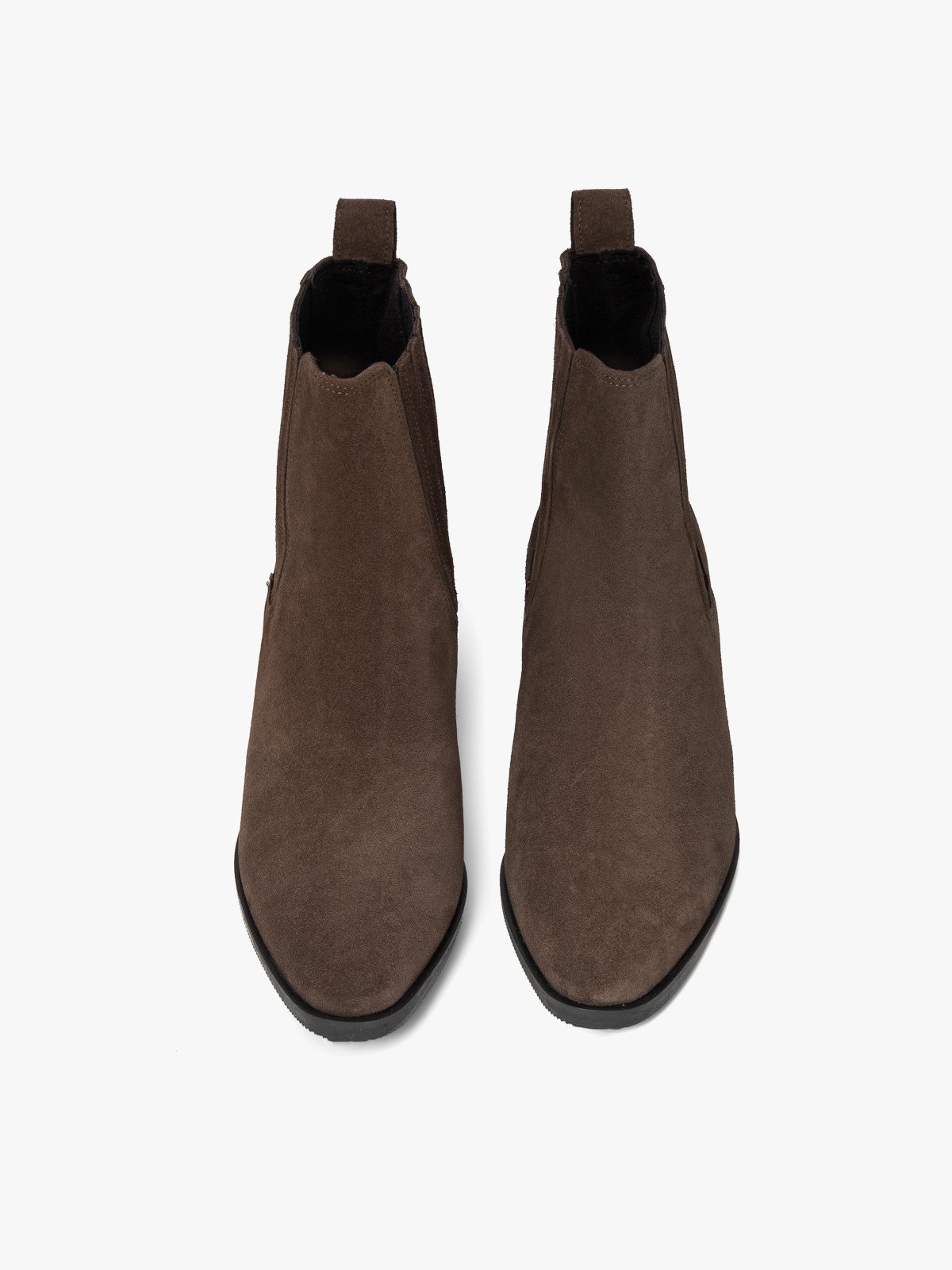 Brązowe sztyblety damskie na obcasie