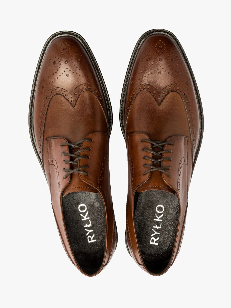 Brązowe brogsy męskie