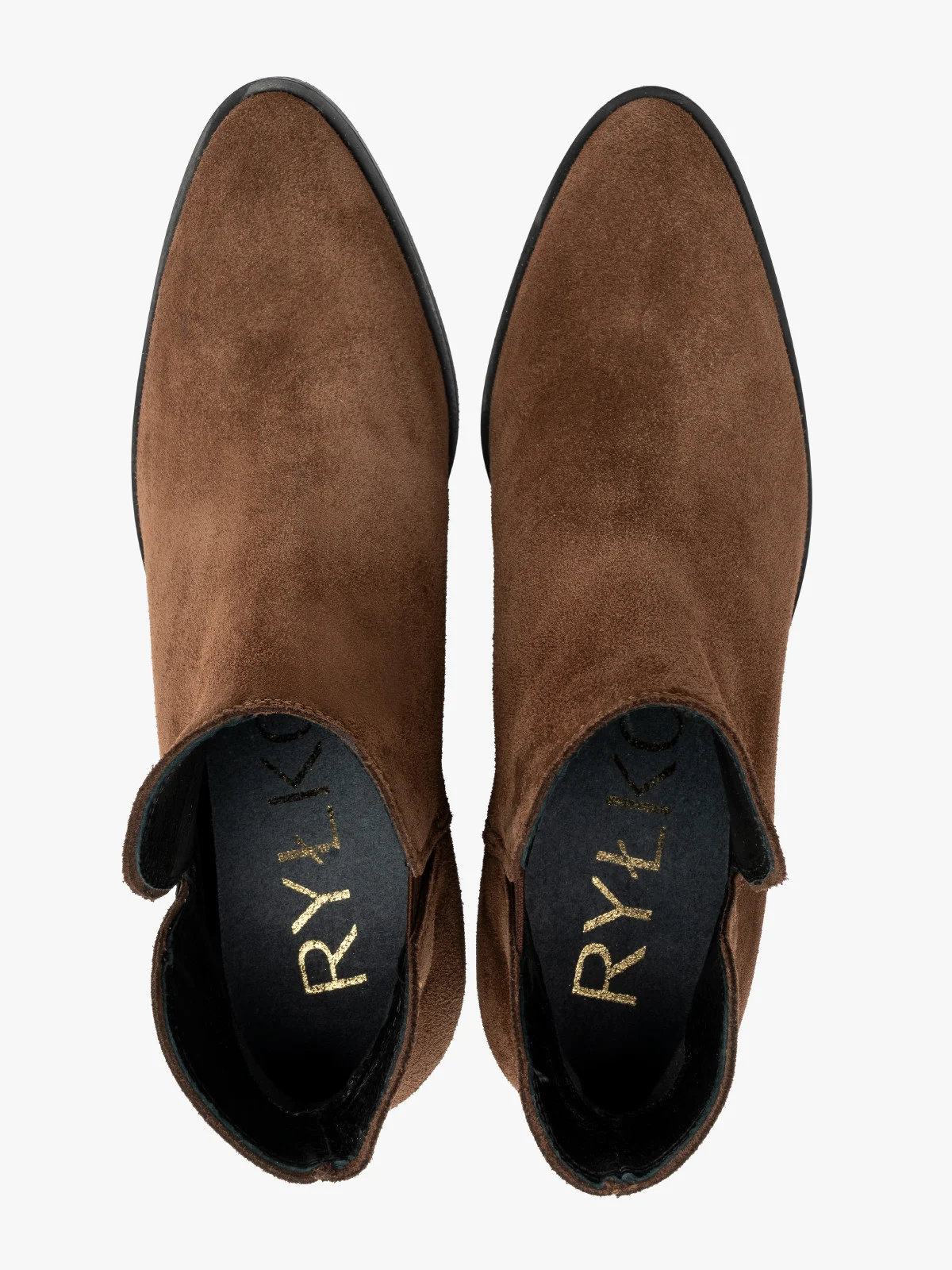 Brązowe botki z wycięciem przy kostce