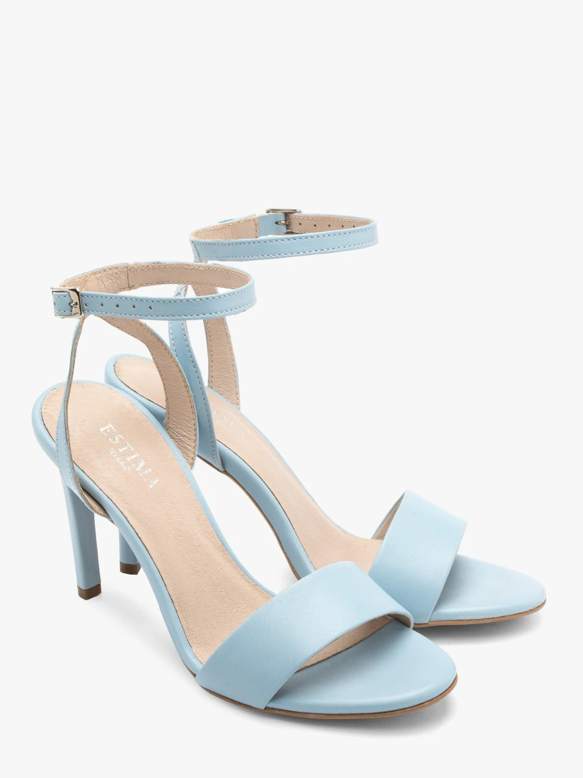 Niebieskie sandały na wysokiej szpilce