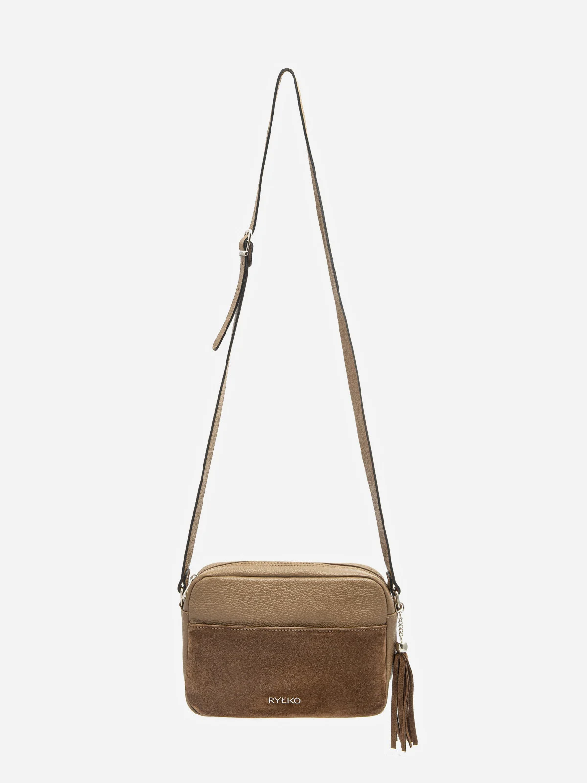 Brązowa torebka z ozdobnym frędzlem