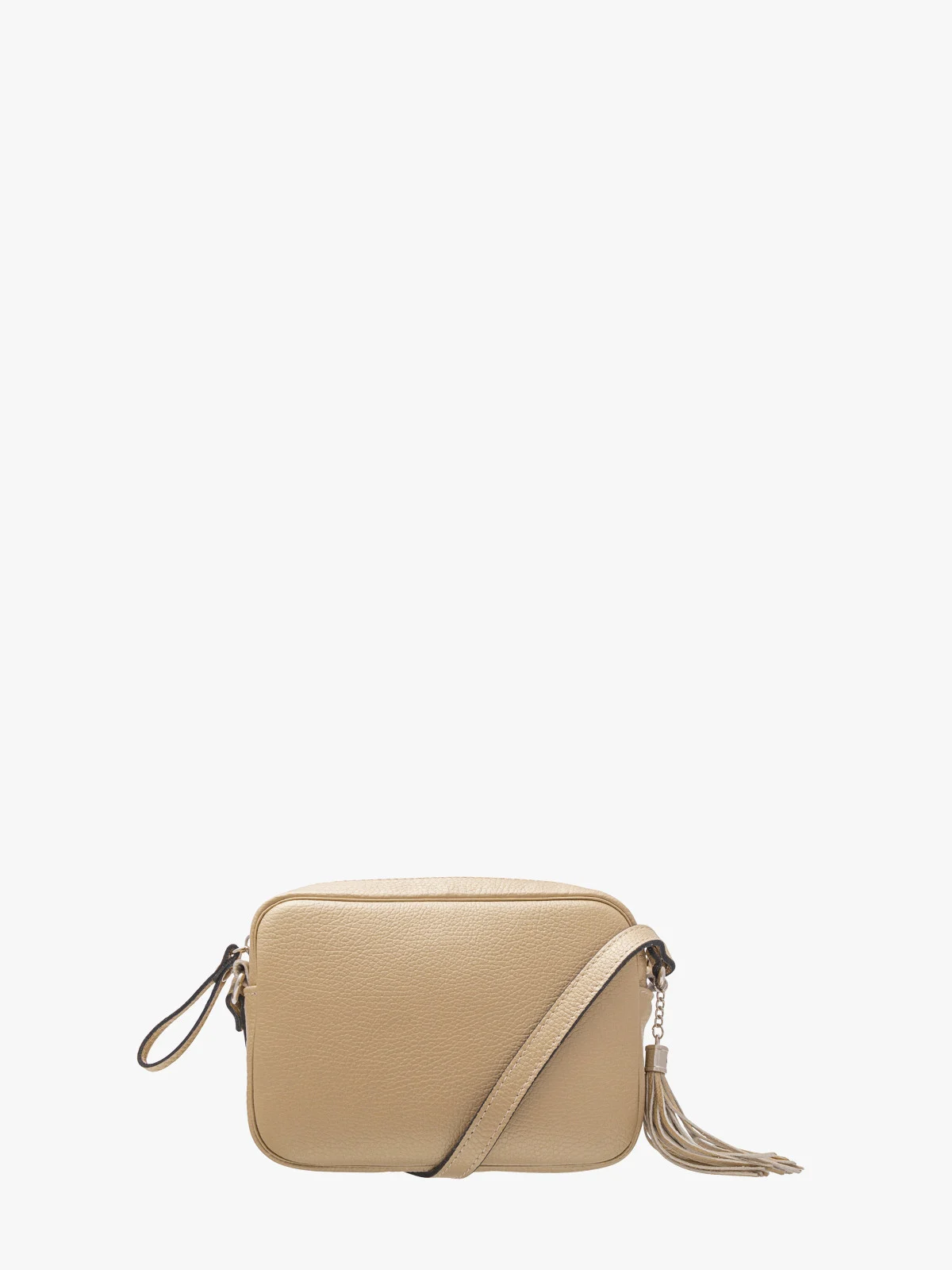 Złota torebka z ozdobnym frędzlem