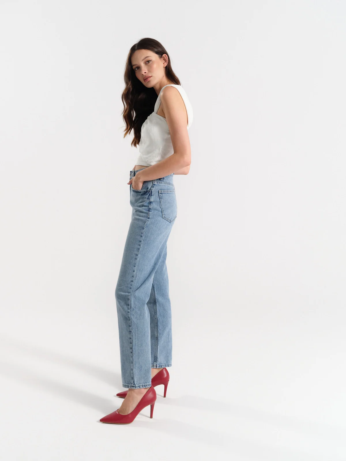 Bordowe czółenka damskie