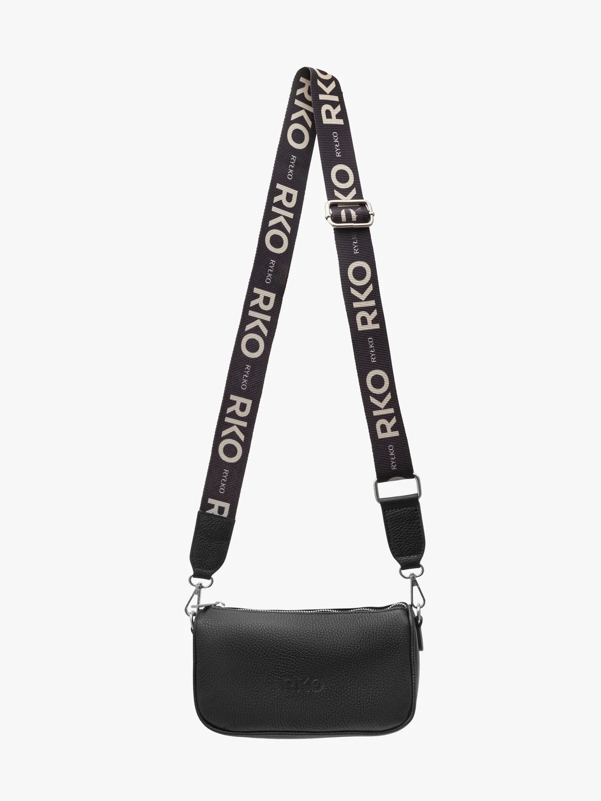 Czarna torebka typu crossbody z szerokim paskiem z taśmy