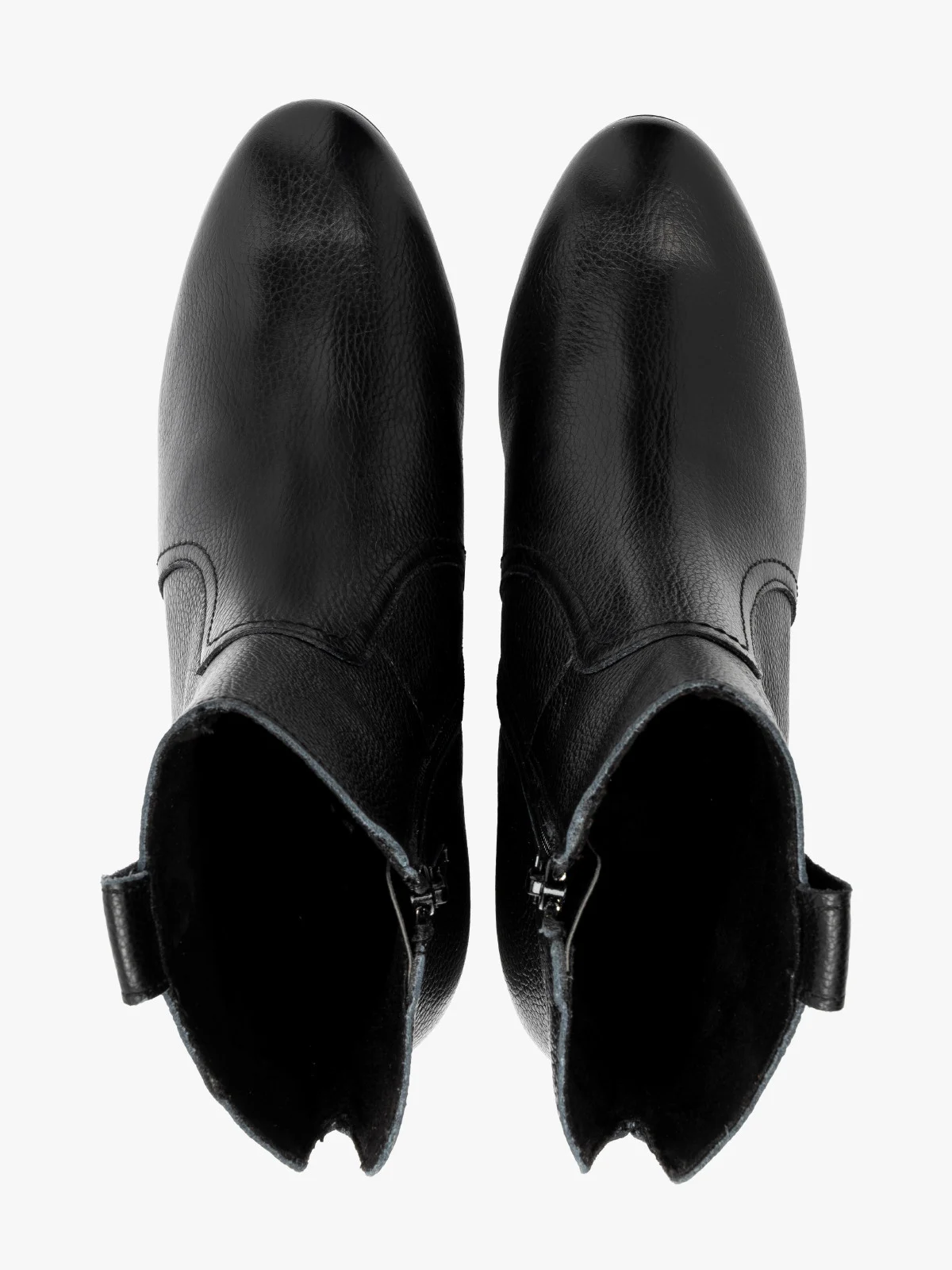 Czarne botki damskie na niskim klocku