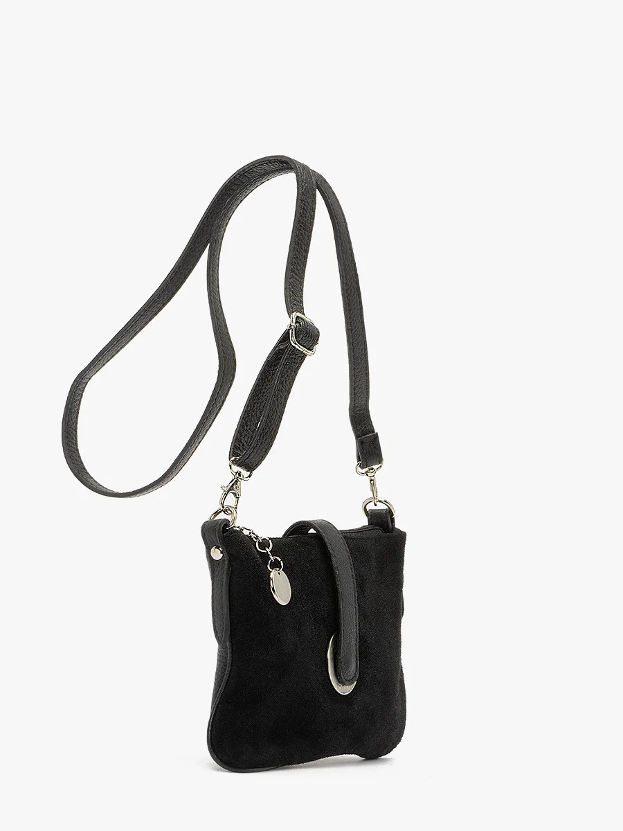 Czarna torebka z łączonych skór