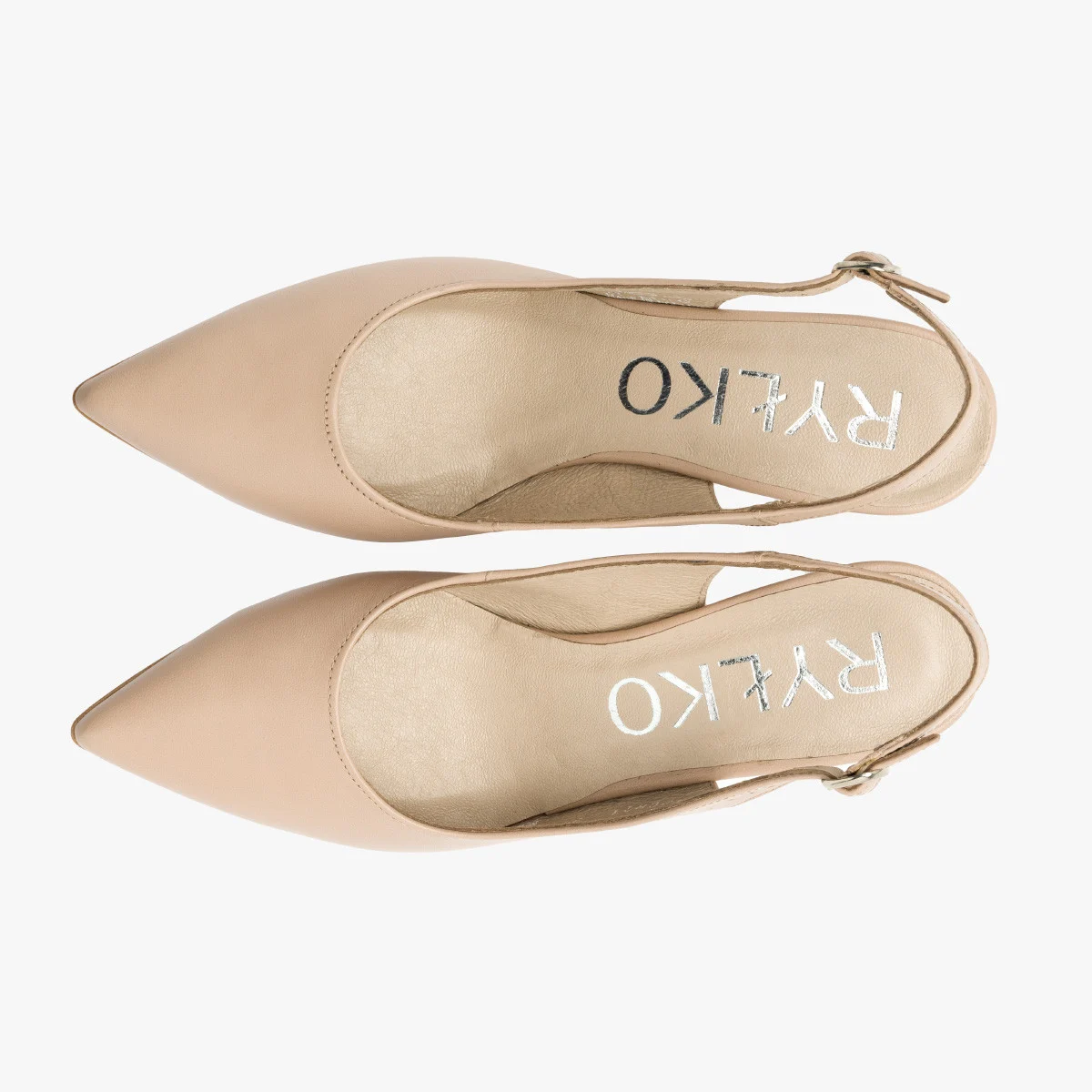 Beżowe czółenka z odkrytą piętą